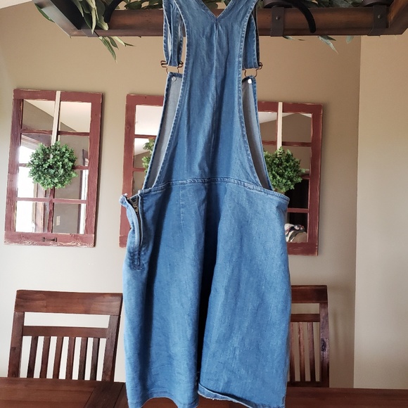 Life in Progress Denim Overall Dress with Pockets - Picture 2 of 5